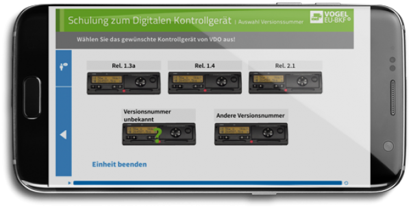 Online Trainingssoftware "digitaler Tachograph"